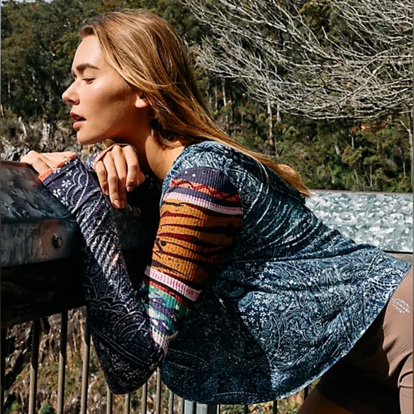 Free People - Soul Searcher Printed Hoodie - Size S - Picture 2 of 10